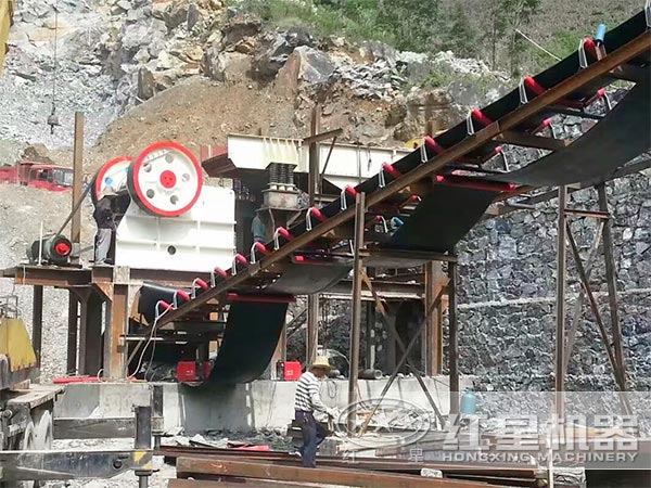 環保型顎式粉石子機用戶現場拍攝