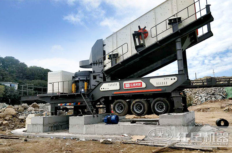 移動式石子破碎生產線，圓錐破+篩分