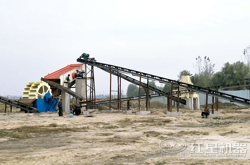 時產40噸花崗巖制砂生產線現場