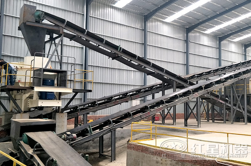 尾礦機制砂生產現場，封閉廠房，綠色環保