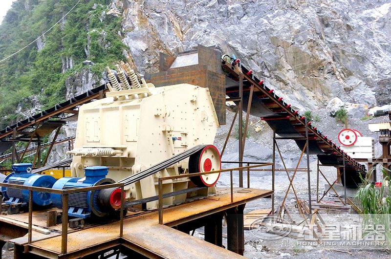 石灰石加工處理現場,鄂破+反擊破 石灰石加工處理現場,鄂破+反擊破