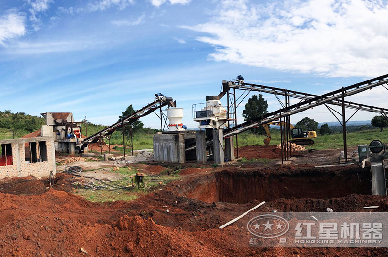 鵝卵石破碎機作業現場